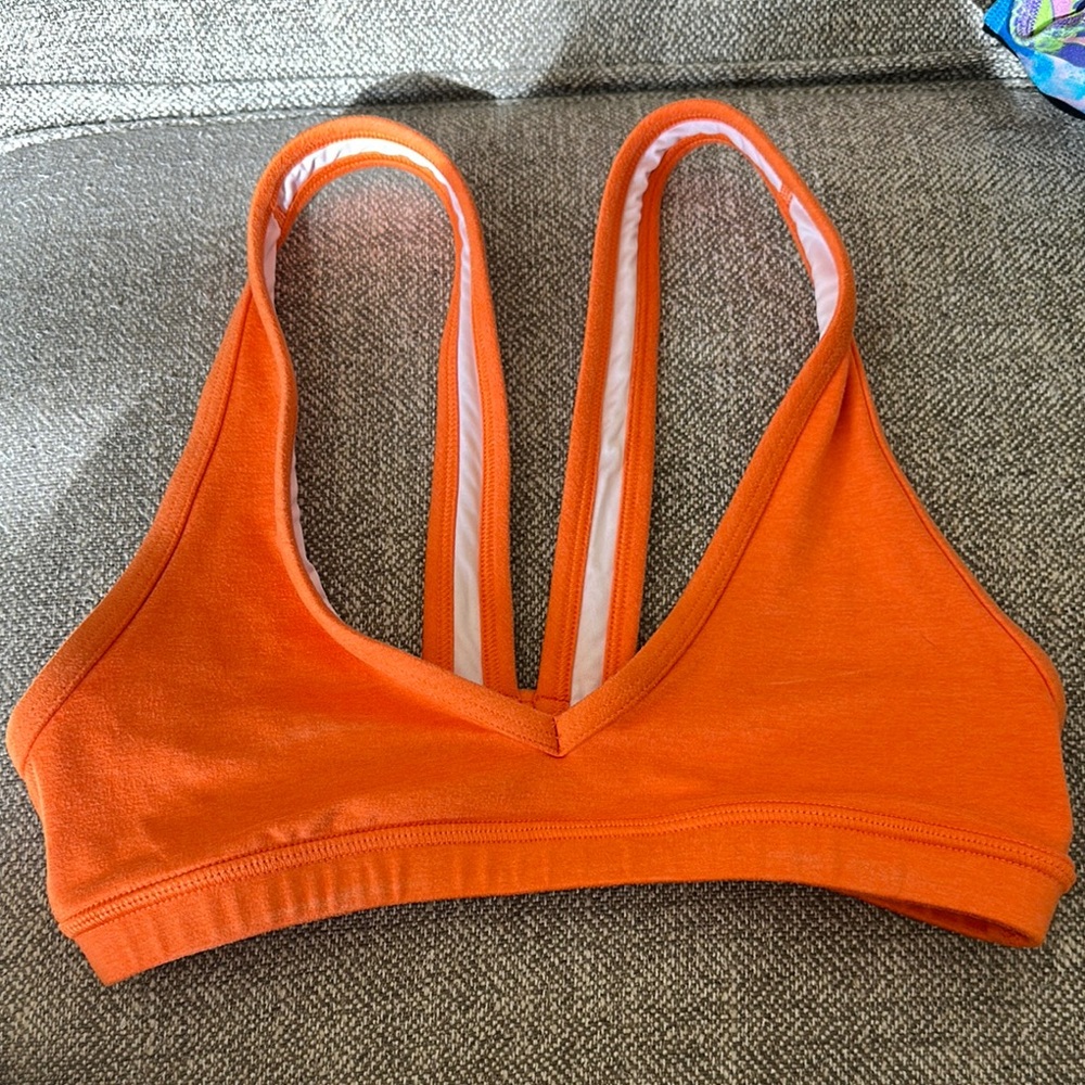 Fleo Orange Sports Bra with Y-Back Design